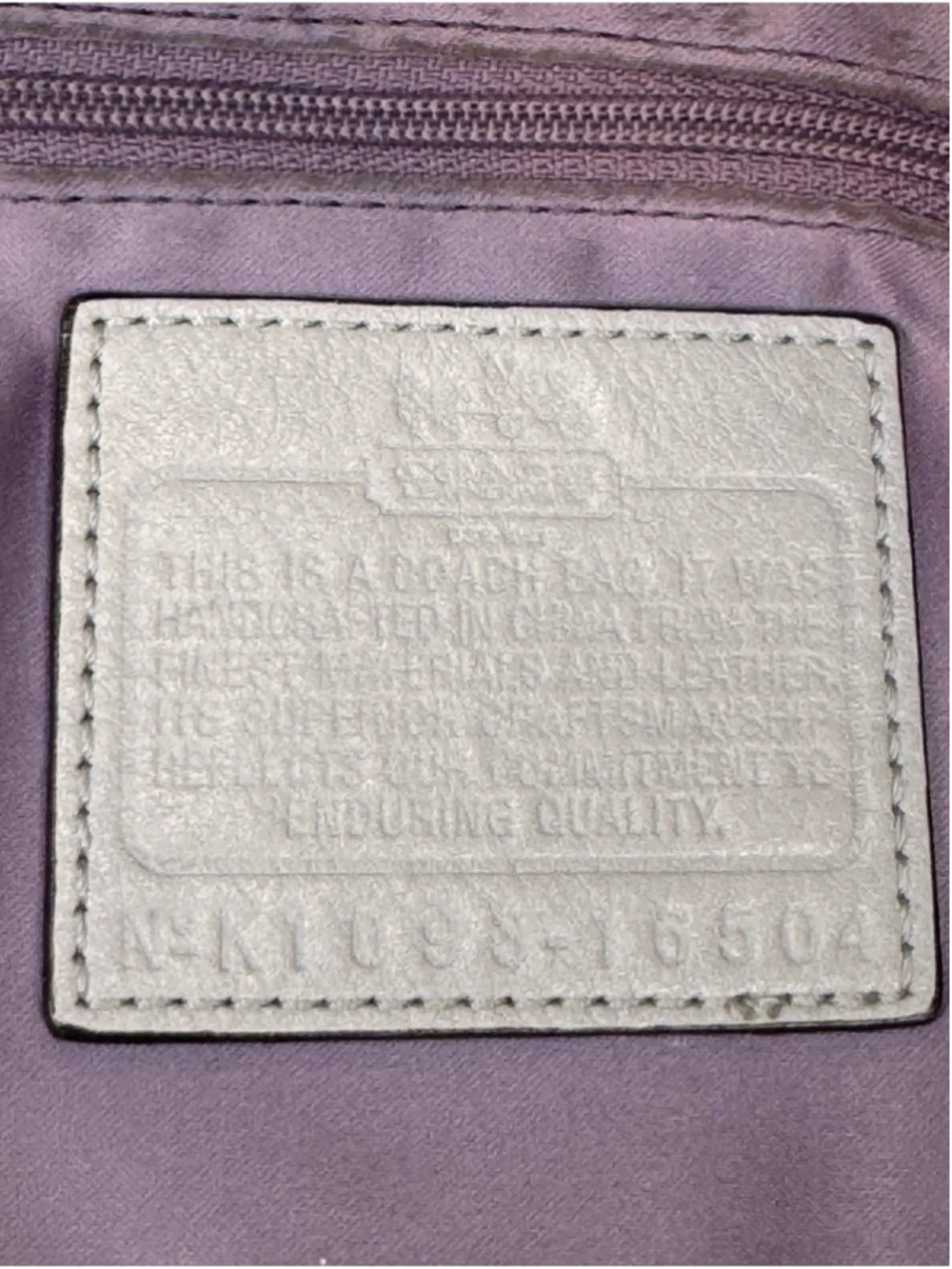 Coach 2010 Madison Maggie Putty Leather Op Art Shoulder Bag Lavender lining
